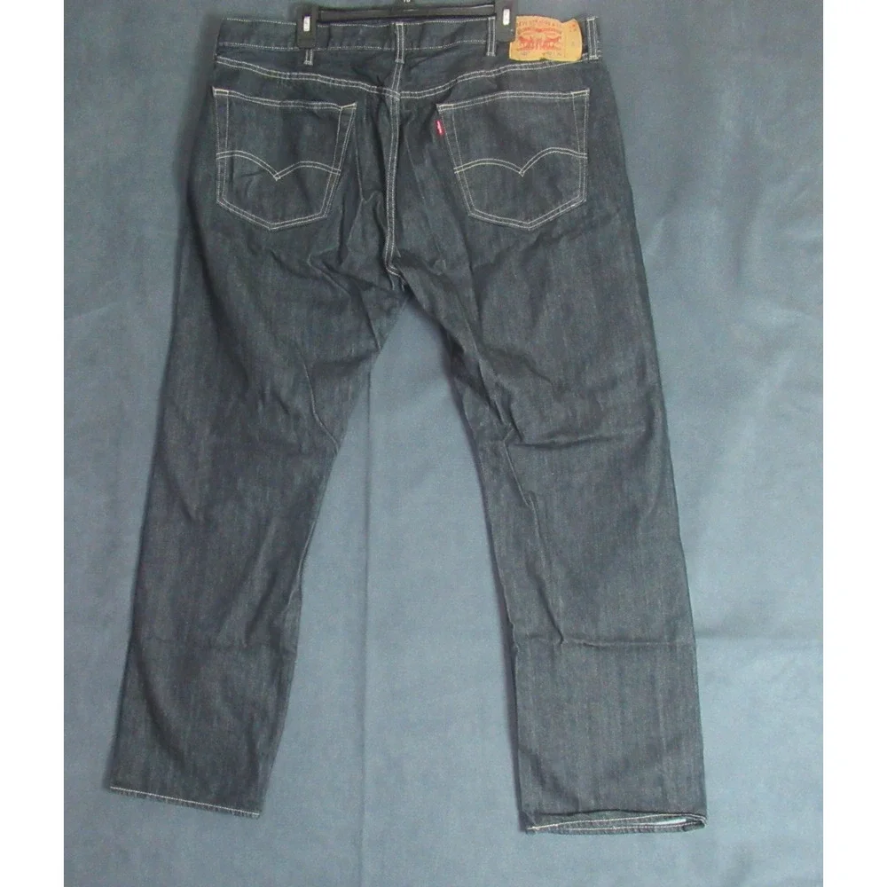 Vintage Levis 501 Jeans Mens 42x32 Blue Denim Straight Button Fly 90s Dark Wash